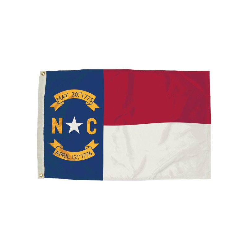 Durawavez Nylon Outdoor Flag with Heading & Grommets, North Carolina, 3ft x 5ft, 1 of 2