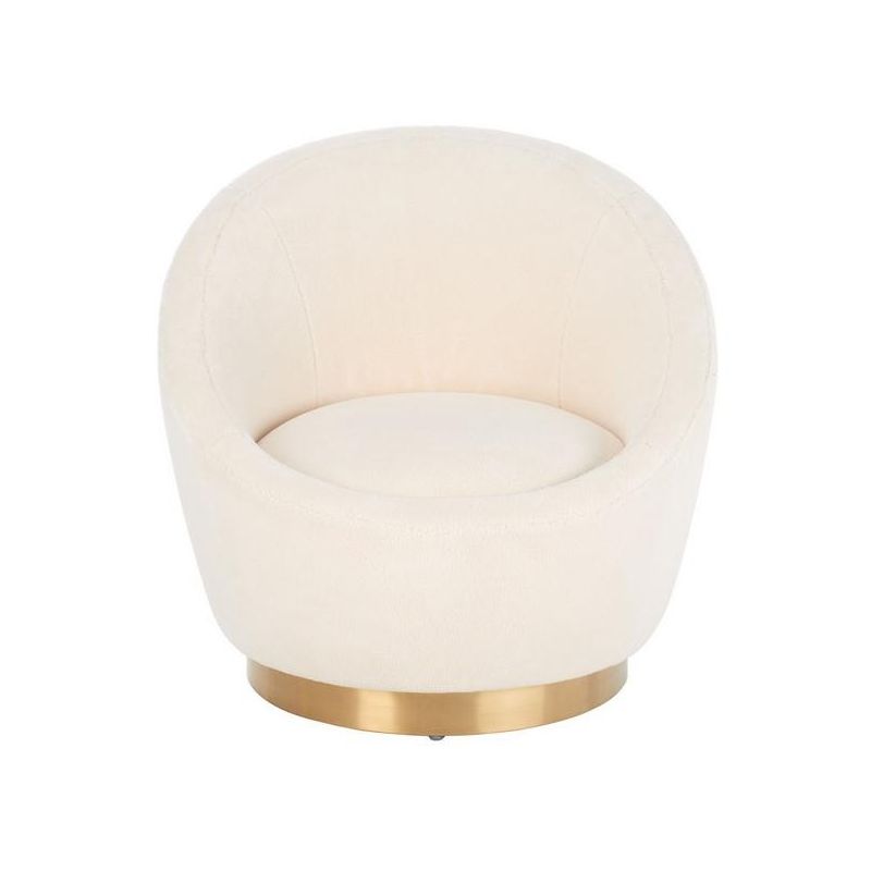 Pippa Faux Shearling Swivel Chair - Ivory/Gold - Safavieh, 1 of 2