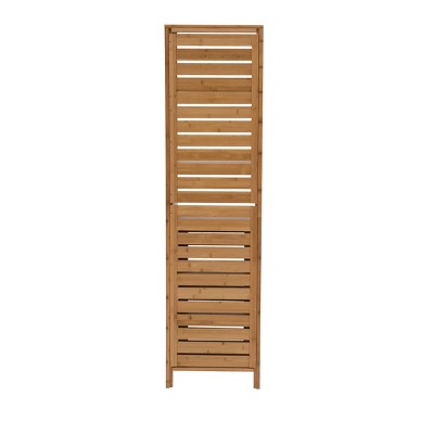 Bracken Vertical Bamboo Storage Cabinet with Hidden Shelves - Brown
