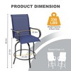 Outdoor Swivel Bar Set - High Top Glass Table & 2 Swivel Chairs, All-Weather Textile Fabric, Patio Bistro Set for Garden/Porch - 2 of 4