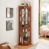 ORRD Corner Glass Curio Cabinet with Light, Corner Display Case for Living Room, Antique Collection & Bar Storage – Dark Oak - 4 of 4