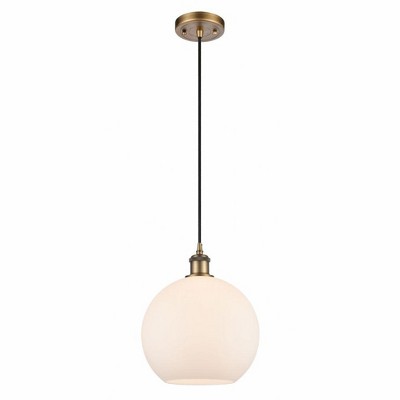 Athens - 1 Light Cord Hung Mini Pendant In Industrial Style-13 Inches Tall and 10 Inches Wide