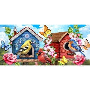 Briarwood Lane Spring Floral Birdhouse Mini Mat 22x10 Indoor Outdoor For Spring Doormat - 1 of 2