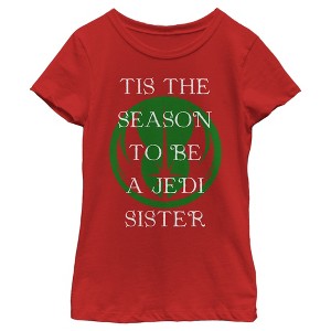 Girl's Star Wars Tis the Season Jedi Sister T-Shirt - 1 of 4