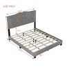 Modern Velvet Upholstered Platform Bed with Tufted Headboard,Sturdy Wood Frame,Queen Size-Maison Boucle - 3 of 4