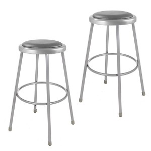 2pk Heavy Duty Vinyl Padded Steel Barstool Gray - Hampden Furnishings - 1 of 4