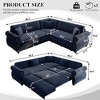 GDFStudio Keene 6-Seater L-Shaped Chenille Sectional Sofa Bed with Pull-Out Sleeper - 3 of 4