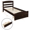Platform Twin Bed Frame with Storage Drawer and Wood Slat Support No Box Spring Needed - 3 of 4