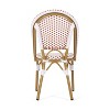 Cesicia Outdoor PE Ratten and Aluminum French Bistro Chairs, Set of 2, Rusted Red & White, Bamboo Print Finish - 4 of 4