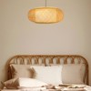 YIYIBYUS 1-Light Vintage Rattan Lantern Pendant Light with Hand-Woven Bamboo Shade - 2 of 4