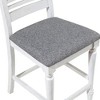 Royal Hampton 23 Inch Counter Height Chair Set of 2, Antique White Wood, Gray Seat - 4 of 4