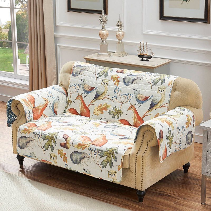 Reversible Willow Furniture Protector Slipcover Orange/Blue - Greenland Home Fashions, 6 of 7