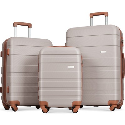 3 Piece Lightweight Hardside Luggage Set with TSA Lock and 360 Spinner Wheels for Travel 20" 24" 28" Inch - Cuddlewood