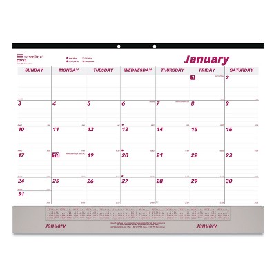 Brownline Monthly Desk Pad Calendar 22 x 17 White/Maroon 2022 C1731V