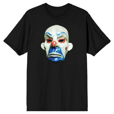 Men's Batman Black T-Shirt, Joker Mask-3XL