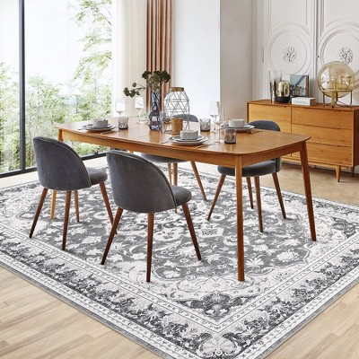 Garvee Washable Area Rug,Ultra-Thin Vintage Large Area Rug for Home Office Floor Decor,Stain Resistant,Non Slip Backing Carpet
