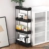 MaseiKar Slim Storage Cart 4 Tier,Bathroom Organizer Rolling Utility,Mobile Shelving Unit Slide Out for Office, Kitchen, Laundry Room,Black - 2 of 4