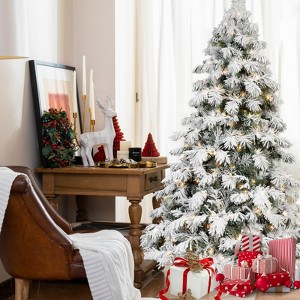 NAYSAYE Christmas Tree Stand 6ft Flocked Scarecrow Tree with Realistic Snowy Branches for Holiday Decor, Green and White, 40"*72"*16.94" - 1 of 4