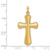 Black Bow Jewelry 14k Yellow Gold Hollow Beaded Edge Cross Pendant, 18 x 35mm - 4 of 4