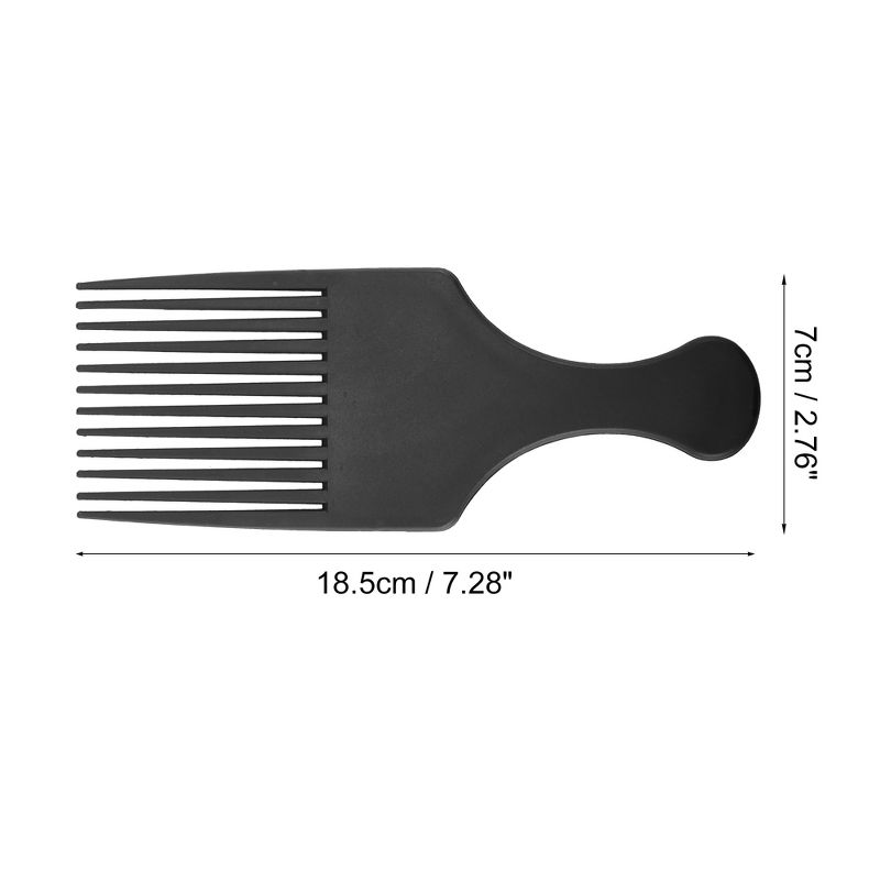 Unique Bargains Afro Hair Pick Comb Hair Comb Hairdressing Styling Tool for Curly Hair for Men Women Black 3 Pcs, 2 of 5