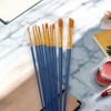 Unique Bargains Paint Brush Setfor Oil Paints Nylon Bristles with Aluminum Collar and Plastic Handle 10 Pcs - 2 of 3