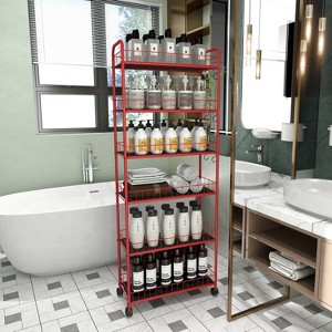 NicBex 6.1"/10.04"W 6 Tier Slim Rolling Storage Cart,Mobile Shelving Unit with Wheels,Metal Wire Storage Rack with Baskets for Kitchen Bathroom - 1 of 4