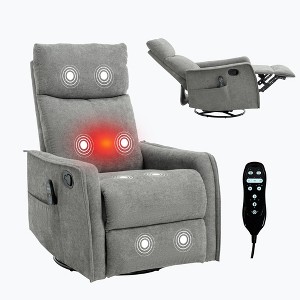 KWPZQEB Swivel Recliner Chair, Manual Recliner Chair with Heat & Massage, Comfortable Arms & Back, Rocker Chair, Single Sofa for Living Room - 1 of 4