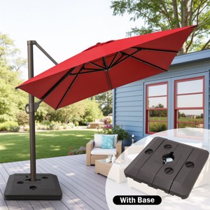 Crestlive Products 10'x 13' Patio cantilever Umbrella with Base Set High-strength Aluminum Pole with 360°Rotation 5 Heights Adjustable - 1 of 4