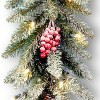 9" Prelit Flocked Dunhill Fir Artificial Garland with Pine Cones and Berries Clear Lights - National Tree Company - 3 of 4