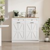 Double Tilt Out Trash Cabinet, Kitchen Wood Trash Cabinet with Hideaway Drawers, for Kitchen Dining Living Room - 3 of 4