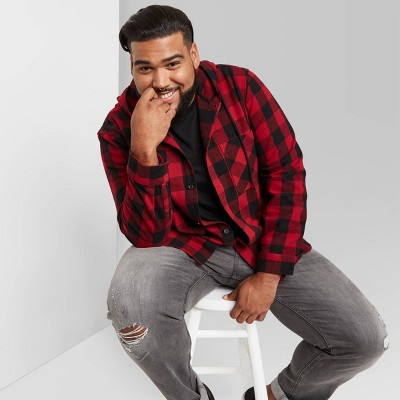 men's tall hooded flannel jacket