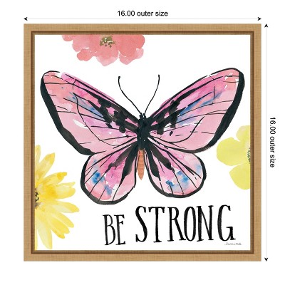Beautiful Butterfly I Framed Canvas Print with Inspirational Message