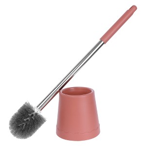 REGALWOVEN Round Head Stainless Steel Durable Grip Handle Compact Size Toilet Brush with Holder - 1 of 4