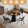 GDFStudio Zephyr Modern 5-Piece Dining Set with Round Tempered Glass Table and Faux Leather Upholstered Chairs - 4 of 4