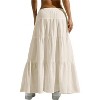 Women's Boho Maxi Skirt - Flowy Flared Ruffle Design for Summer & Going Out Outfits Light Beige - 2 of 4