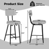 Height Bar Stools Set of 2/ Set of 4, Upholstered Counter Height Bar Chair with Round Seat - 2 of 4