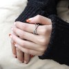 Slickblue Women's Clear CZ Ring, Stainless Steel, Polished No Plating, Cross Design Jewelry, Size 5-10 - 3 of 4