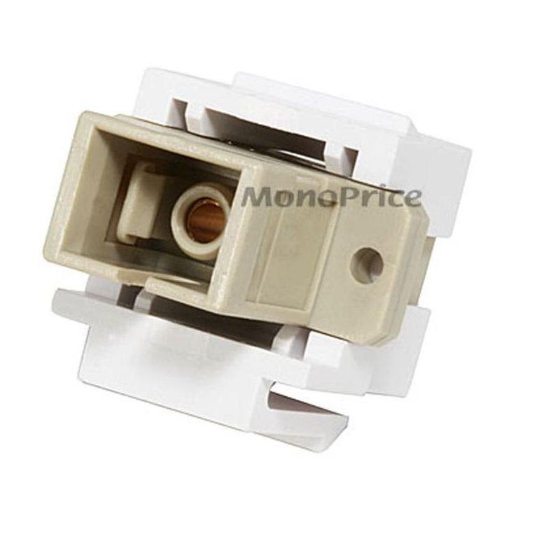 Monoprice Modular SC Fiber Optic Keystone Jack Coupler - White, 2 of 3