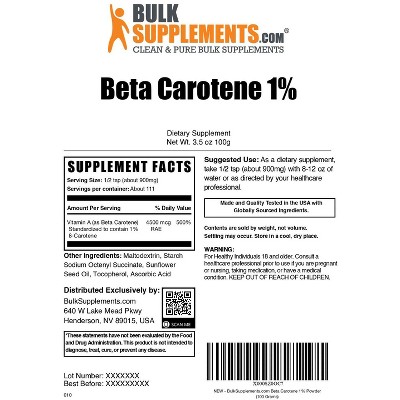 BulkSupplements Beta Carotene 1% Powder
