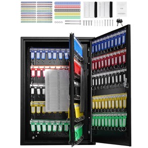 VEVOR 200-Key Cabinet,Key Lock Box with Adjustable Racks,Security Key Storage Box Steel,Key Organizer with 200 Colorful Key Tags and 4 Record Cards - 1 of 4