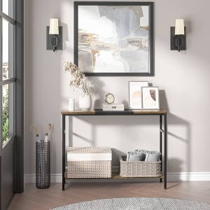 Console table with storage, entryway table, 39.3 inch country style table with adjustable shelves for entryway, living room, hallway, bedroom - 1 of 4