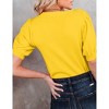 Women's Casual Crew Neck Short Sleeve Sweater Tops for Spring and Summer 2025,Yellow - 2XL - 3 of 4