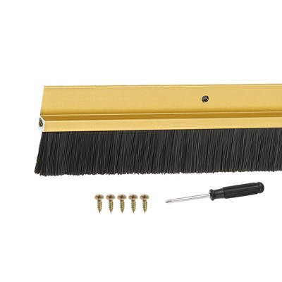Unique Bargains Aluminum Alloy H-Shape Holder PP Bristle Rust-resistant Door Sweep 1 Pc
