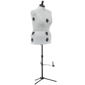 Dritz Large Twin-Fit Dress Form: Adjustable Sewing Mannequin for Dressmaking, Gray, Adult Assembly Required - 1 of 4