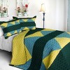 Slickblue 3 PC Full/Queen Quilt Set, Handmade Vermicelli Quilted, Soft TC Fabric, 6 Unique Designs, Bedding - 4 of 4