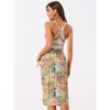 INSPIRE CHIC Women's Summer Beach Flowy Ruched Front Tropical Floral Midi Skirt - 4 of 4