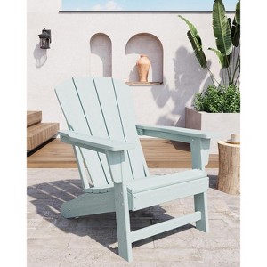 Modern Adirondack Chair - Oversize Poly Lumber Weather Resistant Firepit Chair - Outdoor Patio Chairs with Wooden Textured for Garden, Backyard, Lawn - 1 of 4