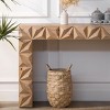 Modern Geometric Wooden Console Table, Handcrafted 3D Design Sofa Table, Wood Table For Living Room-Cuddlewood - 3 of 4