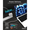 iHome 140W GaN Charger, 3 USB-C Power Delivery Ports & 1 USB-A, 4-Port Compact Wall Charger for Laptop, White - 4 of 4