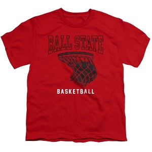 Ball State University Basketball Hoop Kids T-Shirt For Youth Red - 1 of 4